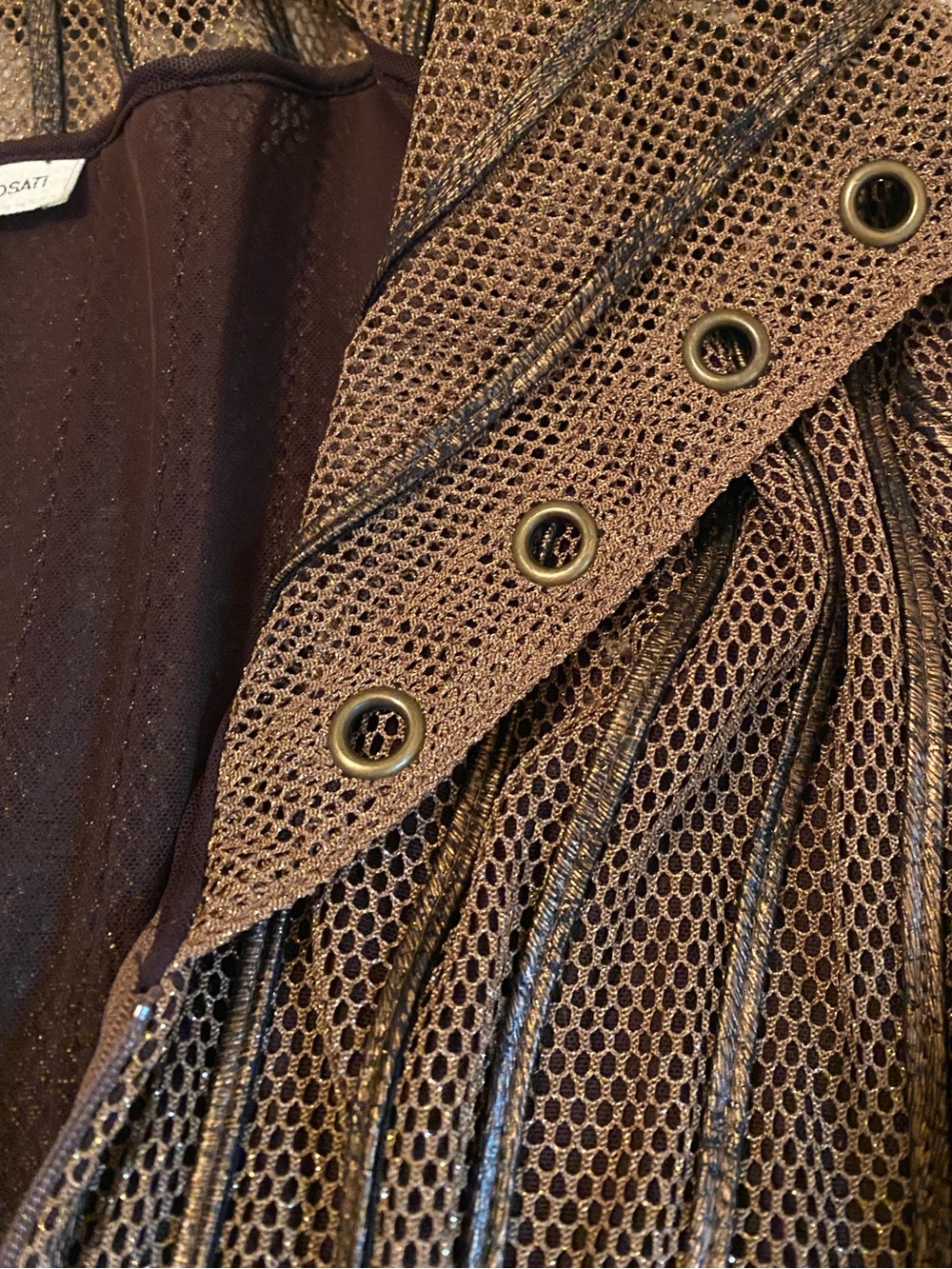Alexandra Rosati Brown Mesh-Trim Jacket (Size 8) - Picture 4 of 9